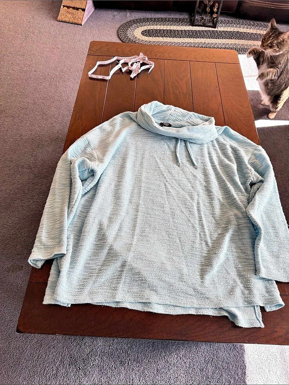Jones New York Cowl Neck Sweater Blue XL